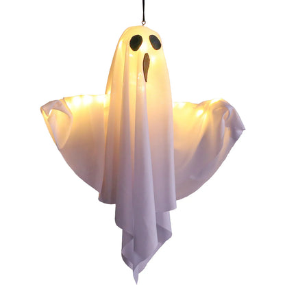 Halloween Glowing Ghost Lantern LED String Lights – Hanging Outdoor & Indoor Ghost Decor for Yard, Tree, Porch & Party – Orange, White or 2-Pack