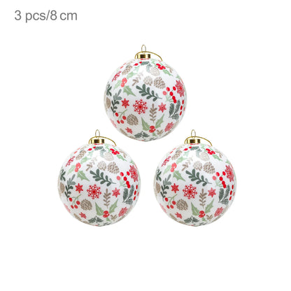 3pcs 8cm Christmas Balls Original Gifts Christmas Decoration 2024 Christmas Tree Decorations Gift Decoration Pendants Baubles