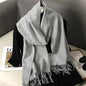62-Color Winter Cashmere Scarf – Warm Tassel Pashmina Wrap for Women