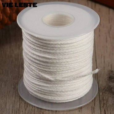 Cotton Candle Wick Roll 200 ft (61 m) White – Woven Wick for DIY Candle Making