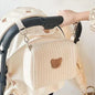 Quilted Stroller Organizer Bag – Portable Hanging Diaper Caddy with Embroidered Detail, Compact (9.8 x 6.3 x 3.1 in / 25 x 16 x 8 cm)