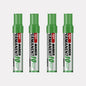 4-Pack Permanent Marker Pens - Waterproof Ink, Fine & 10 mm Chisel Tips, Black Blue Red Green