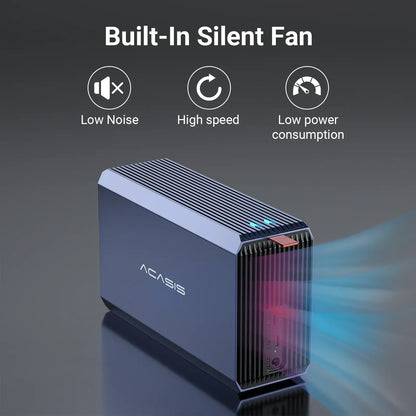 Dual-Bay 3.5/2.5 Inch HDD/SSD Enclosure 48TB RAID External Hard Drive USB-C (SATA, 5Gbps)