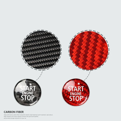 Carbon Fiber Engine Start Stop Button Cover Trim - Red Carbon Fiber Pattern - Interior Switch Protector