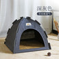Removable Pet Tent Bed Semi-Enclosed Fleece Cat & Small Dog Sofa Basket Cozy Cave Sleeping Bed for Indoor Room Decor