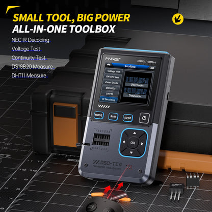 FNIRSI DSO-TC4 3-in-1 Portable Oscilloscope, Signal Generator and Component Tester