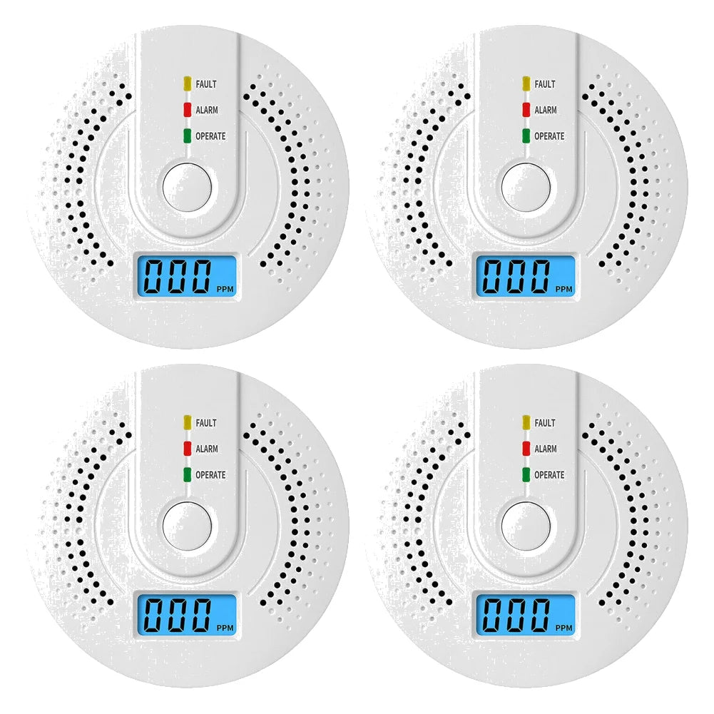 Digital Warning Alarm Sensor Sound Warning Battery Powered Portable CO Detector with LED Indicator CO Sensor for Home Warehouse