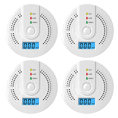 Digital Warning Alarm Sensor Sound Warning Battery Powered Portable CO Detector with LED Indicator CO Sensor for Home Warehouse