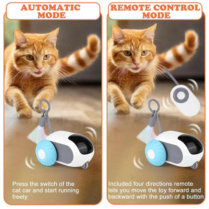 Automatic Smart Cat Toy Car — 2-Mode Remote Control Interactive Moving Toy for Cats & Small Dogs