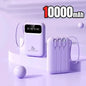 500000mAh Portable Power Bank 20W Fast Charge, Built-In 4 Cables, LED Light & Digital Display