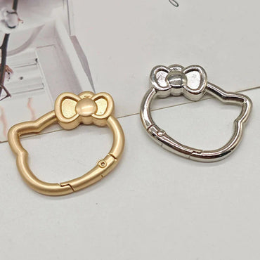 Kawaii Anime Cat Metal Carabiner Keyring Clip Open Spring Clasp Keychain Bag Charm DIY Pendant