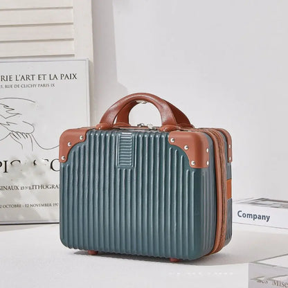 14-Inch Mini Travel Makeup Case — Hard Shell Cosmetic Organizer with Password Lock