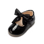 Baby Girl Mary Jane Shoes – Leather Bow Ballet Flats, Non-Slip Rubber Sole, Infant 0-12 Months