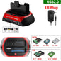 10-in-1 Dual-Bay HDD Docking Station USB 3.0 (5Gbps) for 2.5"/3.5" HDD & SSD, TF/SD Card Reader with 12V 3A Adapter