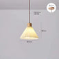 Retro Pleated Pendant Light For Living  Dining Room Bedside Solid Wooden Ceiling Hanging Fabric Lampshade Bar Home Decoration