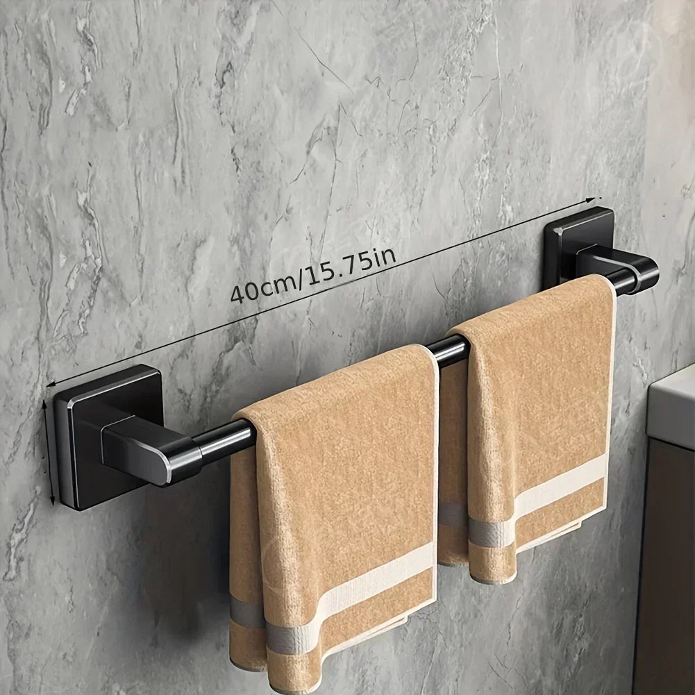 No-Drill Wall-Mounted Towel Rack – Adhesive Aluminum Towel Bar for Bathroom & Kitchen, 50–60 cm (19.7–23.6 in)