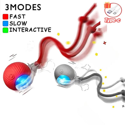 Automatic Rolling Ball Cat Toy – USB-C Rechargeable Interactive Silicone Magic Ball, Prey-Simulating Training Toy for Cats