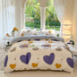 Kawaii Bear Floral Duvet Cover Bedding Set – 3PC/4PC Duvet Cover, Bed Sheet & Pillowcases | Full Queen King (Multiple Sizes)