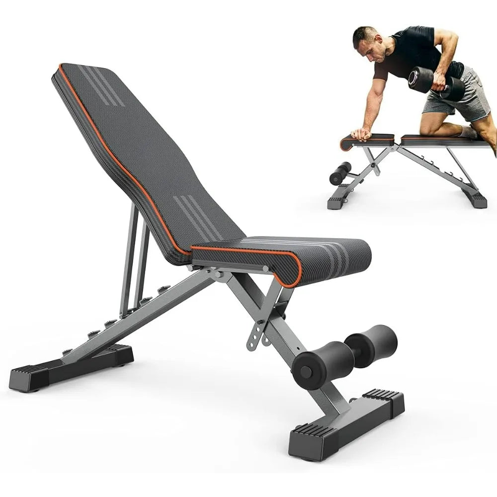 Adjustable Weight Bench for Bench Press Heavy Duty Stable Workout Bench Foldable Incline Decline 90 Degree Exercise Home Gym
