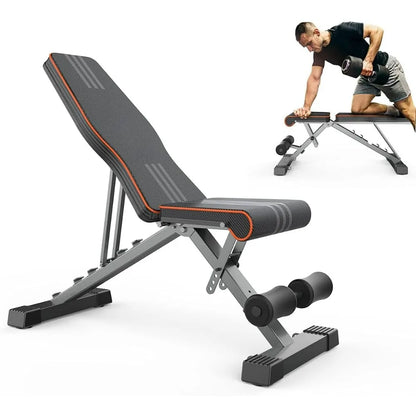 Adjustable Weight Bench for Bench Press Heavy Duty Stable Workout Bench Foldable Incline Decline 90 Degree Exercise Home Gym