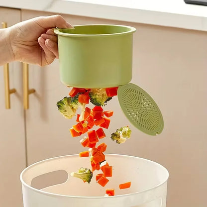 Press-Down Drain Basket Food Strainer & Sink Organizer for Kitchen and Bathroom