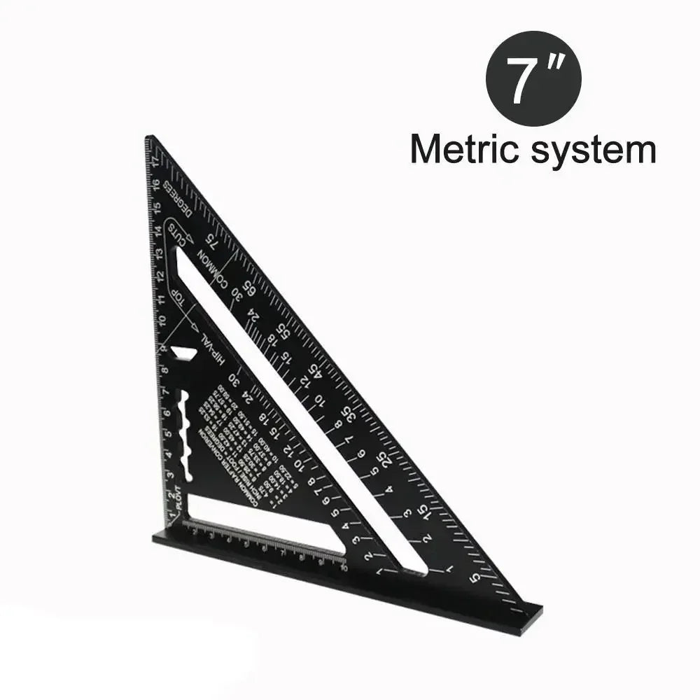 7-Inch (178 mm) Aluminum Speed Square with Inch/Metric Scales — Precision Carpentry & Woodworking Tool