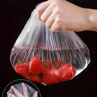 Transparent 100-Pack Reusable Elastic Food Storage Covers Stretchable Plastic Bowl Plate Seal Wrap Unscented Perfect Alternative