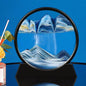 3D Moving Sand Art Picture - Round Glass Deep Sea Sandscape Hourglass for Home & Office Decor