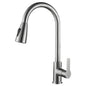 Brushed Nickel Pull-Out Kitchen Faucet — Deck-Mounted Single-Handle 360° Rotating Sprayer, Hot & Cold