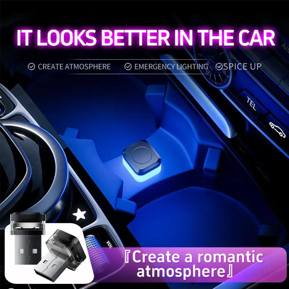USB Car LED Ambient Light - Multicolor Adjustable Interior Atmosphere Lamp