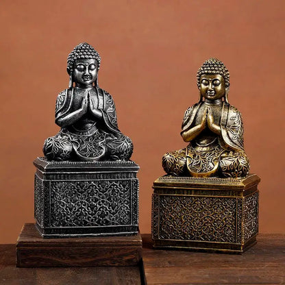 Elephant Buddha Statue Thailand Buda Resin Huddhism Figurines Fengshui Hindu Sitting Buddha Figurine Living Room Home Decor Gift