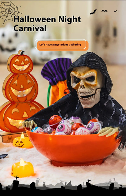 Halloween Pumpkin Candy Plate Decoration, Red or Purple