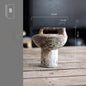 Handmade Ceramic Tabletop Vase - Rough Pottery Wabi-Sabi Vintage Farmhouse Vase for Dried Flowers & Flower Arrangements