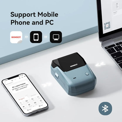 Mini Thermal Label Printer Portable Bluetooth Self-Adhesive Label Maker 2-Inch (58mm) for Round Stickers & Label Rolls