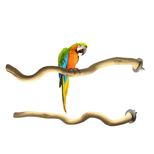 Natural Wood Parrot Perch Branch – Hanging Cage Swing for Birds, Multiple Sizes 4–12 in (10–30 cm)