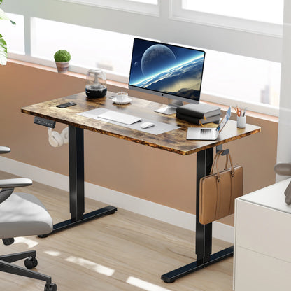 JHK 63" x 24" Electric Standing Desk - 28.35"-46.46" Height, 3 Memory Presets, 154 lbs Capacity, Anti-Collision, EPA/CARB, Oak/Black/White/Rust
