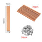 30/50-Pack Cherry Wood Candle Wicks with Metal Clip Bases – Smokeless Wooden Wicks for DIY Jar Candles