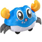 Interactive Crawling Crab Toy - Double Return Force & Bubble Simulation | Fun Baby Sensory Toy for Toddlers