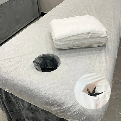 10-Pack Disposable Open-Face Spa Bed Sheets — Breathable Non-Woven Elastic Massage Table Covers for Salon & Spa