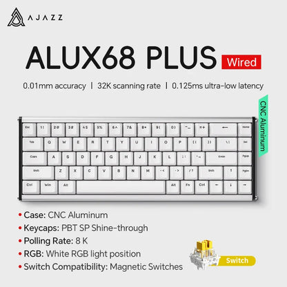 68-Key Hot-Swappable Mechanical Bluetooth & USB Compact Gaming Keyboard with RGB Backlight