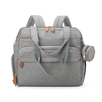 Large Mom Dad Diaper Backpack - Maternity Nappy Bag with Pacifier Pouch