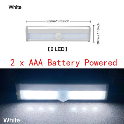 LED Under Cabinet Night Light Motion Sensor Closet Light Kitchen Bedroom Lighting Wall Lamp With Magnetic Strip USB Rechargeable