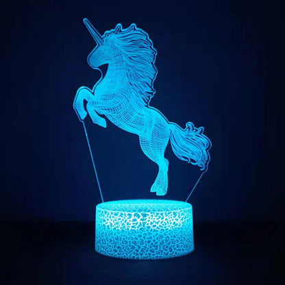 3D LED Unicorn Night Light - 16 Colors, Remote & Touch Control | Kids Night Lamp Gift
