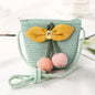 Girls Daisy Straw Mini Messenger Bag, Kids Shoulder Handbag with Coin Purse