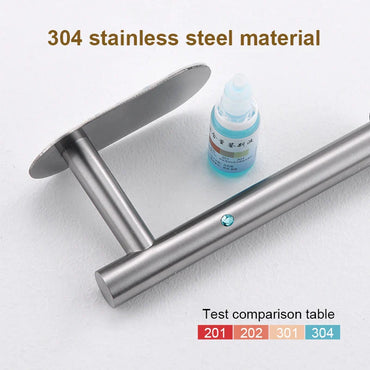 Stainless Steel No-Drill Self-Adhesive Wall-Mount Paper Towel & Toilet Roll Holder