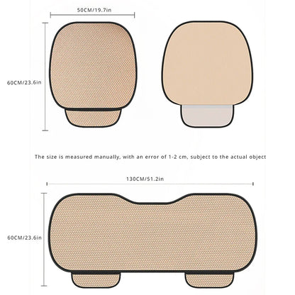 Breathable Summer Car Seat Covers - Cool Fabric 3-Piece Front & Rear Cushion Set