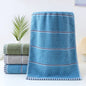 Thick Absorbent Jacquard Polyester-Cotton Face & Bath Towel – Soft Terry, Skin-Friendly (Blue, Beige, Brown, Green)