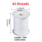 Cotton Candle Wick Roll 50m/61m (164ft/200ft) 21-45 Strand Low-Smoke Eco-Friendly DIY Degreased Wick