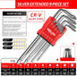 Long Metric Allen Key Set with Sleeve Universal Torque Hex Wrenches & Screwdriver for Motorcycles and Bicycles