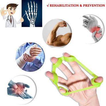 5-Finger Silicone Finger Strengthener Ring – Hand Grip & Finger Exerciser for Rehab, Guitar Practice, Stress Relief
